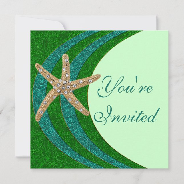Jeweled Starfish Party Invitation (Front)