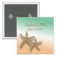 Jeweled Starfish Wedding Button
