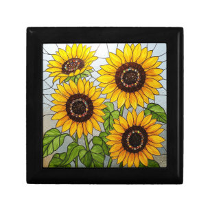 Jeweled Sunflowers Jewelry Gift Box