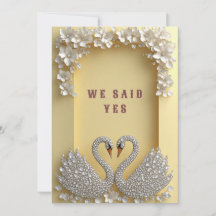 🌸 Jeweled Swan Couple Elegant Gold Theme 💖