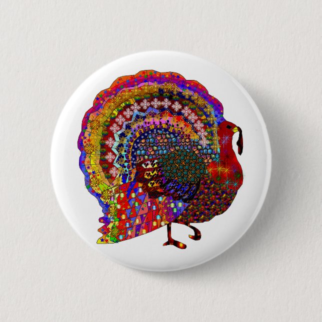 Jeweled Turkey Button (Front)