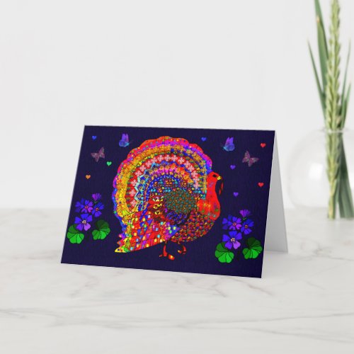 Jeweled Turkey Holiday Card