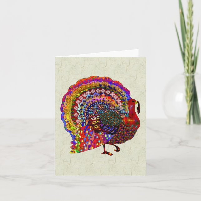Jeweled Turkey Holiday Card (Front)