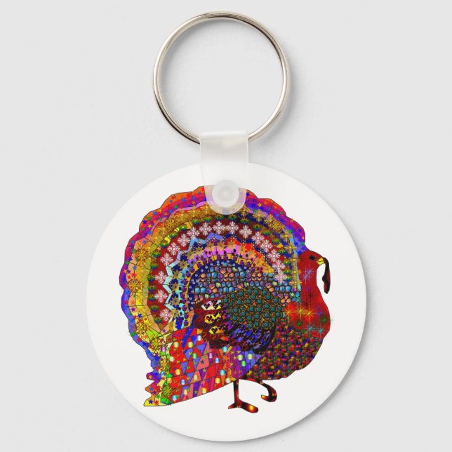 Jeweled Turkey Keychain (Front)