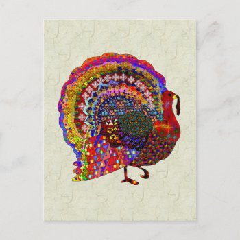 Jeweled Turkey Postcard by Crazy_Card_Lady at Zazzle