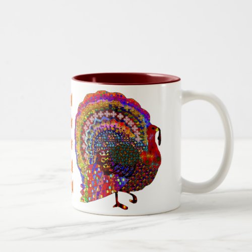Jeweled Turkey Two_Tone Coffee Mug