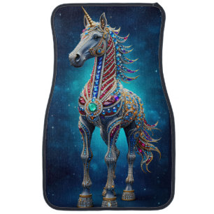 Jeweled Unicorn Car Floor Mat