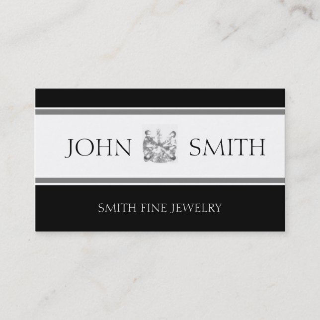 Jeweler Diamond Center B/W Business Card (Front)