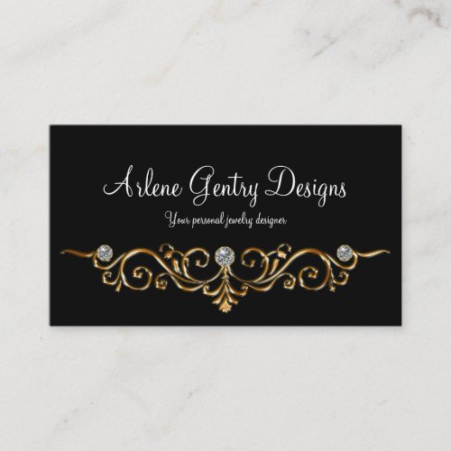 Jeweler Elegant Faux Bling Business Cards