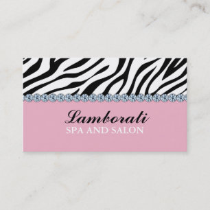 Jeweler Jewelry Zebra Print Diamond Sparkle Business Card