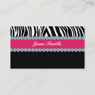 Jeweler Jewelry Zebra Print Diamond Sparkle Business Card