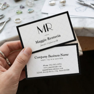 Jeweler / Silversmith - Clean Stylish Monogram Business Card