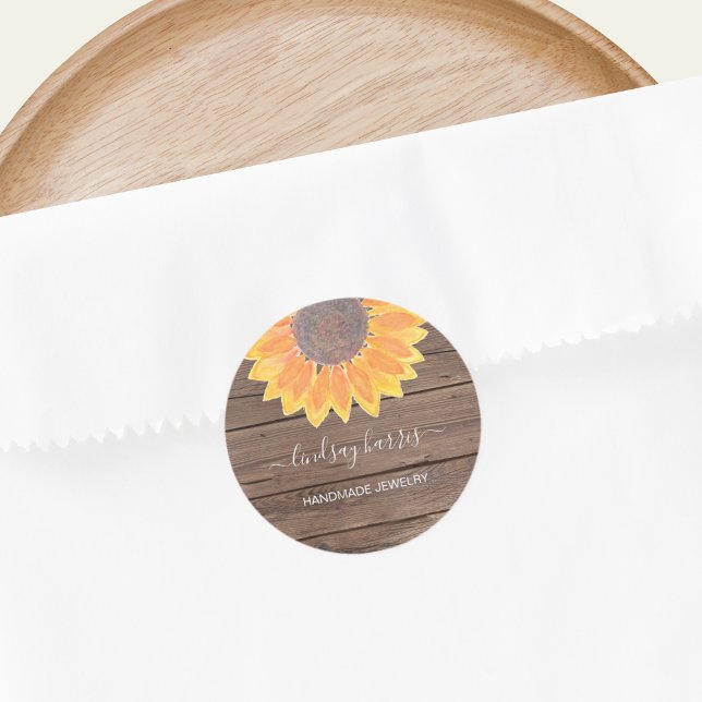 Jeweler's Sunflower Barn Wood Classic Round Sticker (Creator Uploaded)