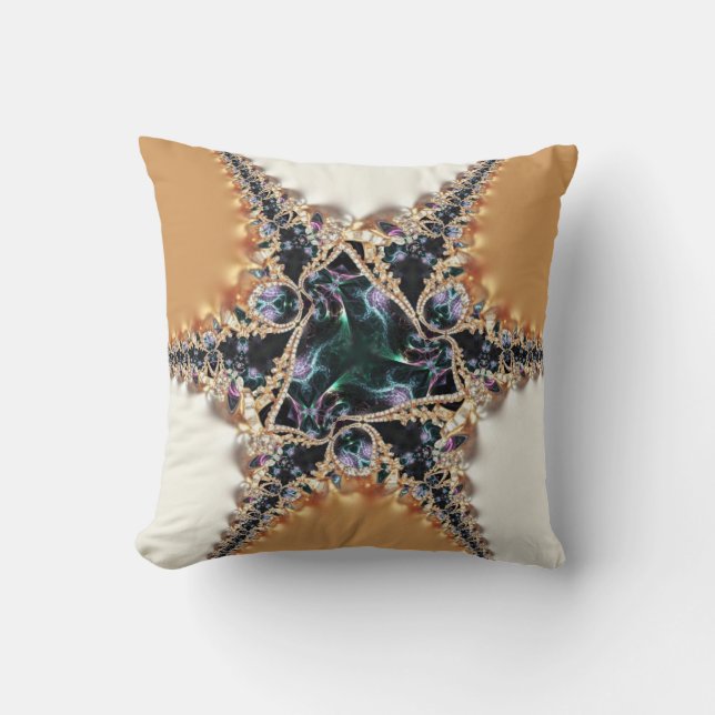 Jewelia Fractal Satin Twist Cushion (Front)