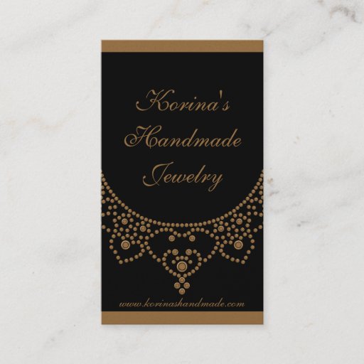 Customizable Jewelled Glam Business Card, Gold