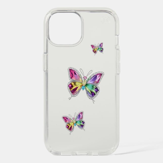 Jewelled Rainbow Crystal Butterflies Speck iPhone Case (Front)