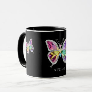 Jewelled Rainbow Crystal Butterfly Mug