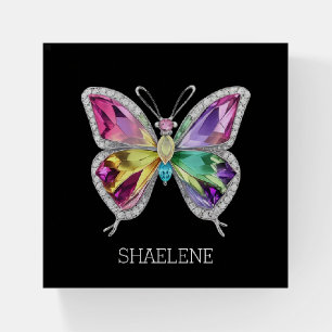 Jewelled Rainbow Crystal Butterfly Paperweight