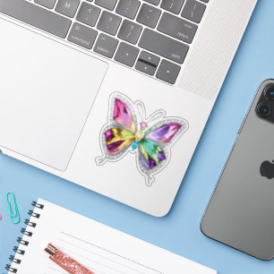 Jewelled Rainbow Crystal Butterfly Sticker