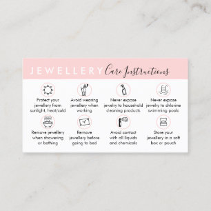 Jewellery Aftercare Instructions Business Card