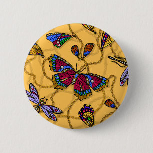 Jewellery butterflies and dragonflies on yellow button
