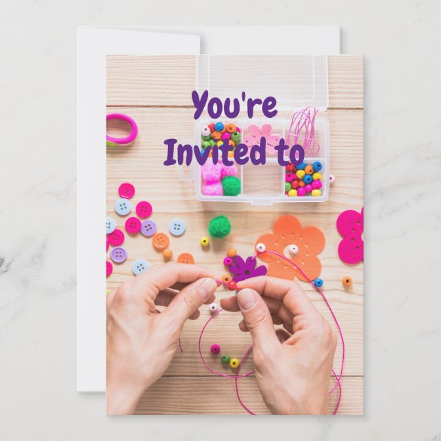 Jewellery Craft Birthday Party Invitation (Front)