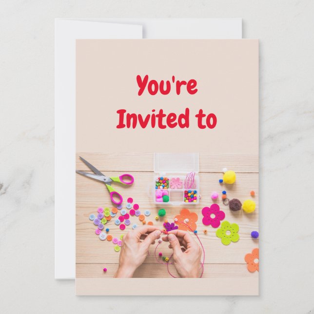 Jewellery Craft  Birthday Party Invitation (Front)