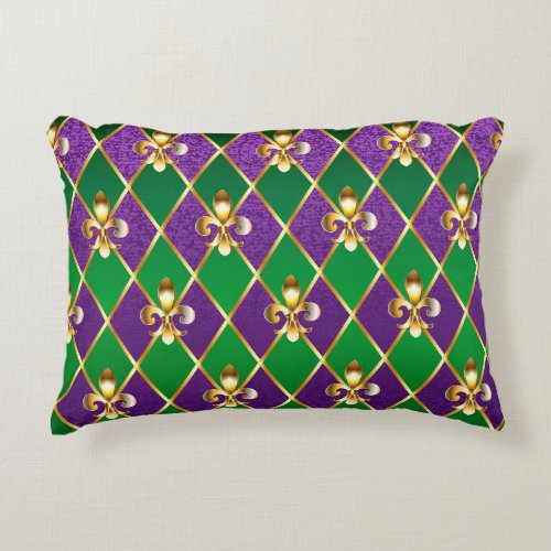 Jewelry Background Mardi Gras Accent Pillow