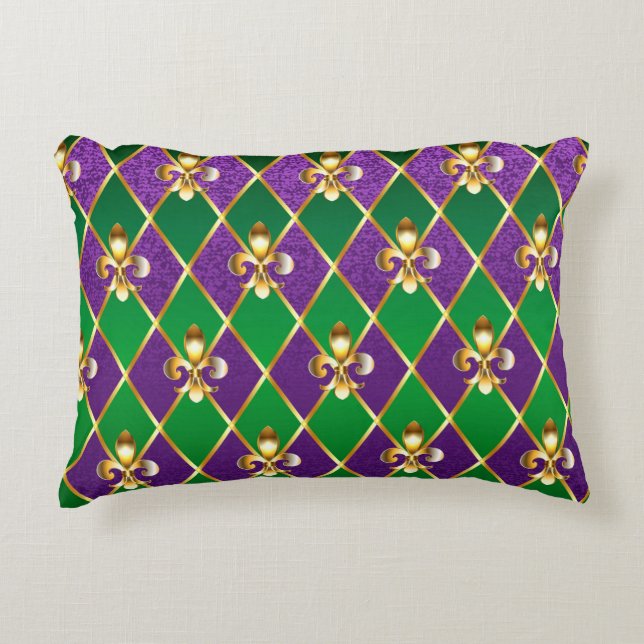 Jewelry Background Mardi Gras Accent Pillow (Front)