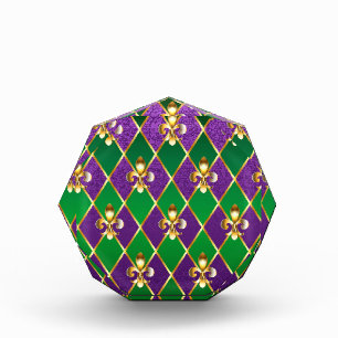 Jewelry Background Mardi Gras Acrylic Award