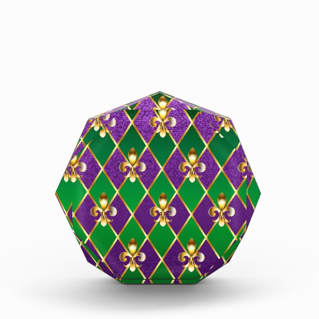 Jewelry Background Mardi Gras Acrylic Award (Front)