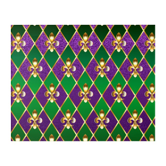 Jewelry Background Mardi Gras Acrylic Print (Front)