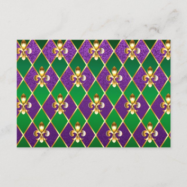 Jewelry Background Mardi Gras Advice Card (Front)