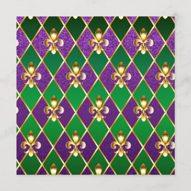 Jewelry Background Mardi Gras Advice Card (Front)