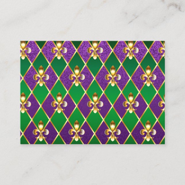 Jewelry Background Mardi Gras Advice Card (Front)