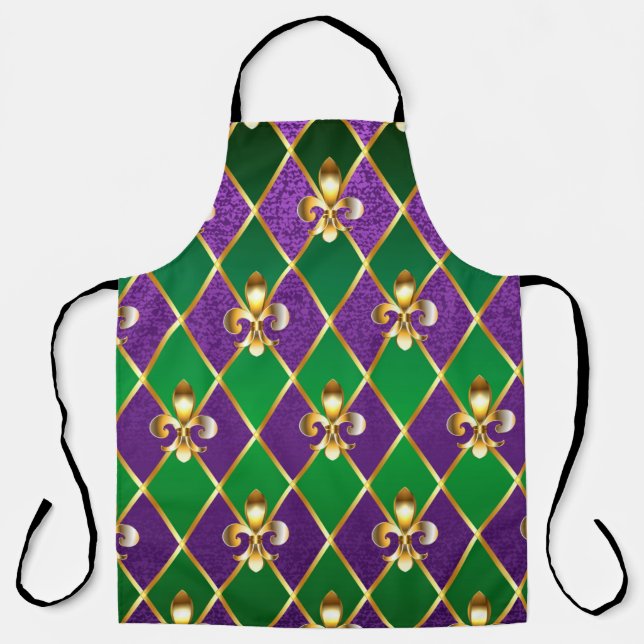 Jewelry Background Mardi Gras Apron (Front)