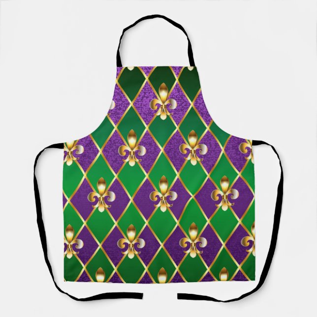 Jewelry Background Mardi Gras Apron (Front)