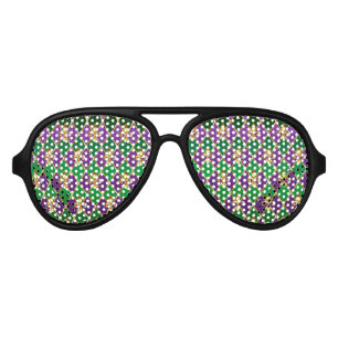 Jewelry Background Mardi Gras Aviator Sunglasses