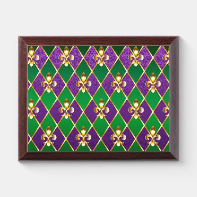 Jewelry Background Mardi Gras Award Plaque (Horizontal)