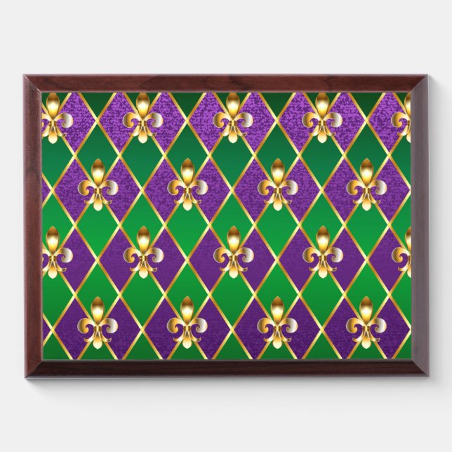 Jewelry Background Mardi Gras Award Plaque (Horizontal)