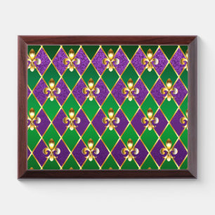 Jewelry Background Mardi Gras Award Plaque