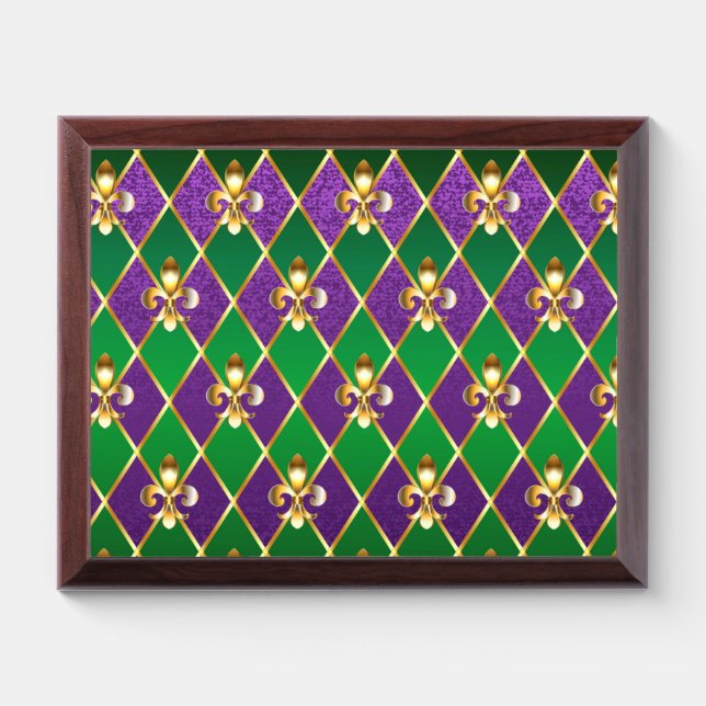 Jewelry Background Mardi Gras Award Plaque (Horizontal)