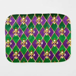 Jewelry Background Mardi Gras Baby Burp Cloth