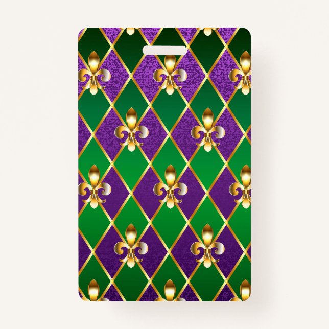 Jewelry Background Mardi Gras Badge (Front)