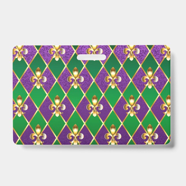 Jewelry Background Mardi Gras Badge (Front)
