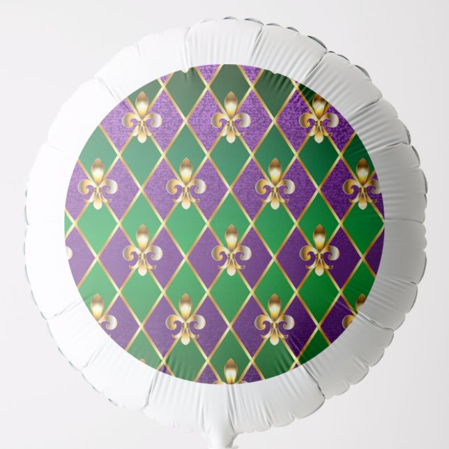 Jewelry Background Mardi Gras Balloon (Front)