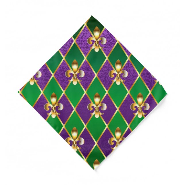 Jewelry Background Mardi Gras Bandana (Front)
