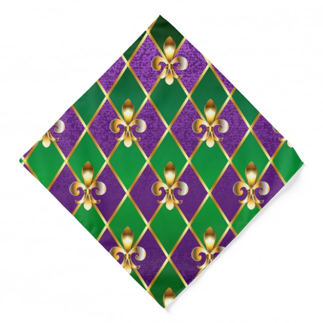Jewelry Background Mardi Gras Bandana (Front)