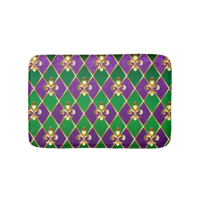 Jewelry Background Mardi Gras Bath Mat (Front)