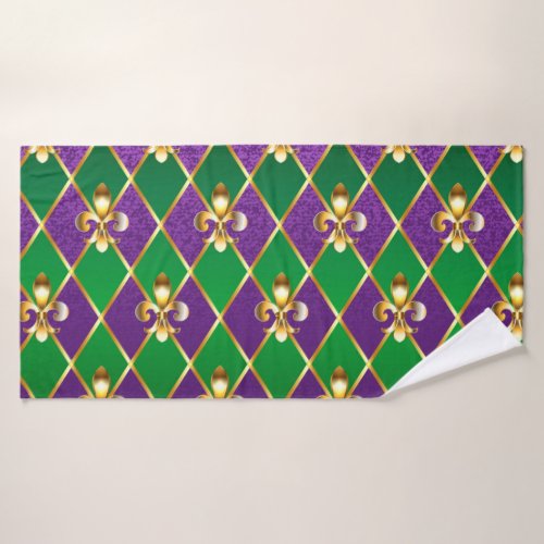 Jewelry Background Mardi Gras Bath Towel